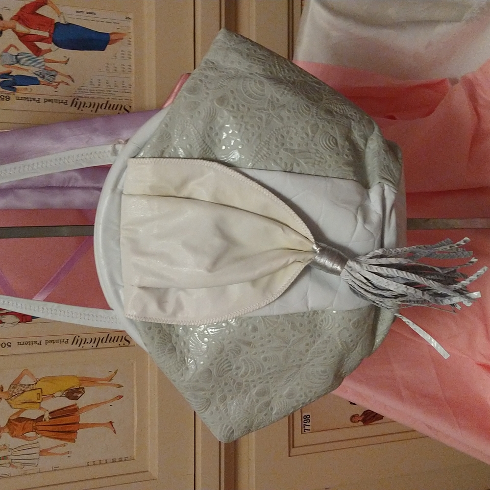 Giorgio Parnucci vintage white/gray/silver leather bag